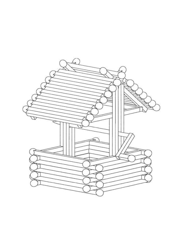 Колодец раскраска для детей