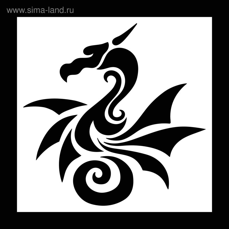Трафарет дракона для вырезания
