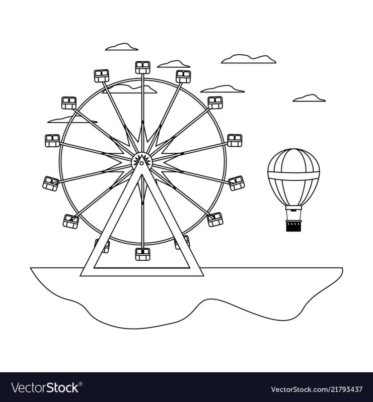 Колесо обозрения трафарет