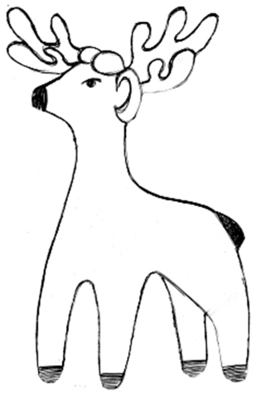 Филимоновская игрушка Олешек трафарет