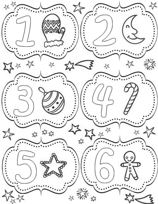 Новогодние цифры для адвент календаря