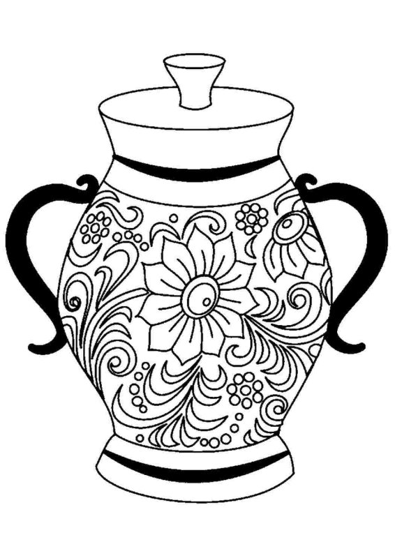 Кувшин раскраска