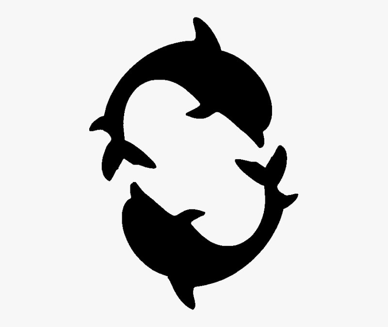 Дельфины трафарет