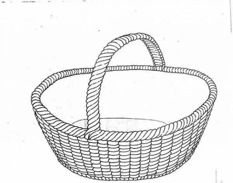 Корзина плетеная раскраска