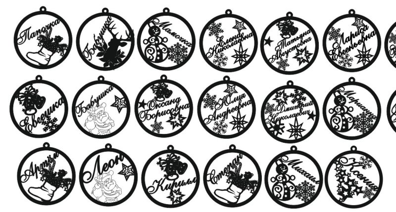 Елочные шарики для лазерной резки