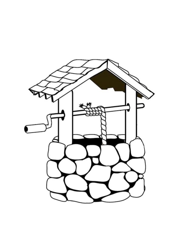 Колодец раскраска для детей