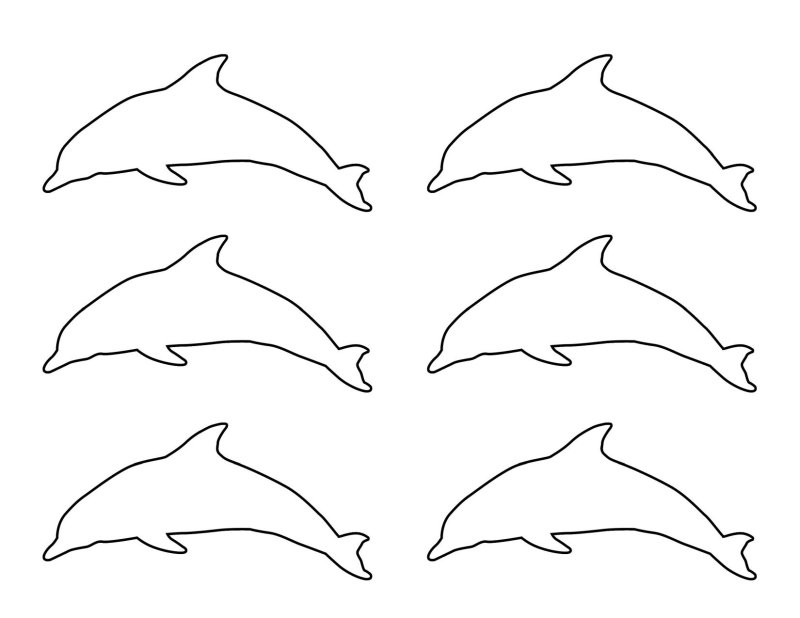 Трафареты дельфинов для вырезания из бумаги