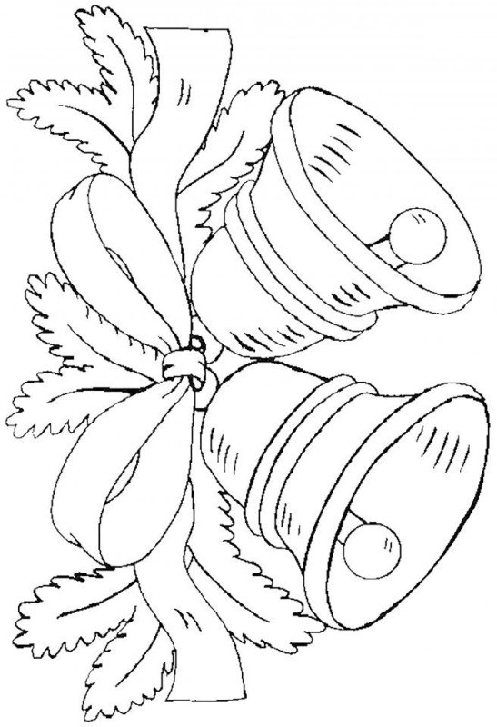 Новогодние колокольчики раскраска