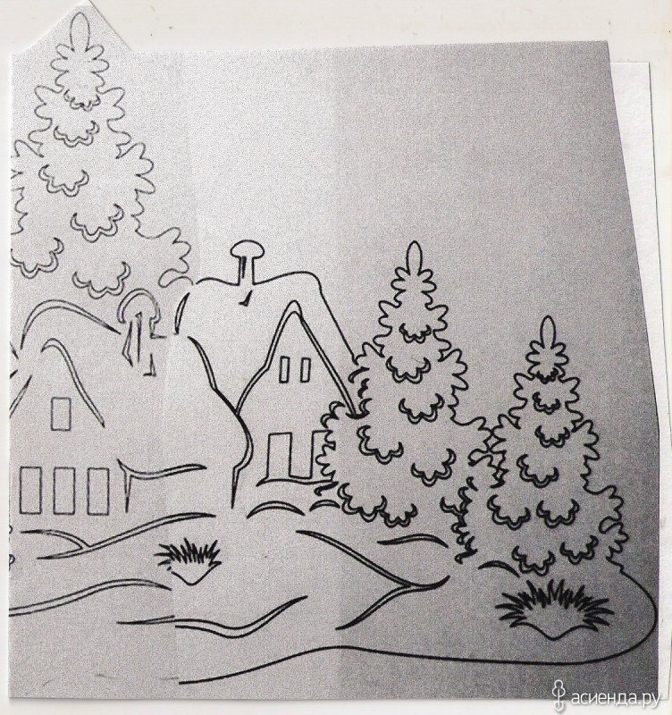 Новогодние домики на окна