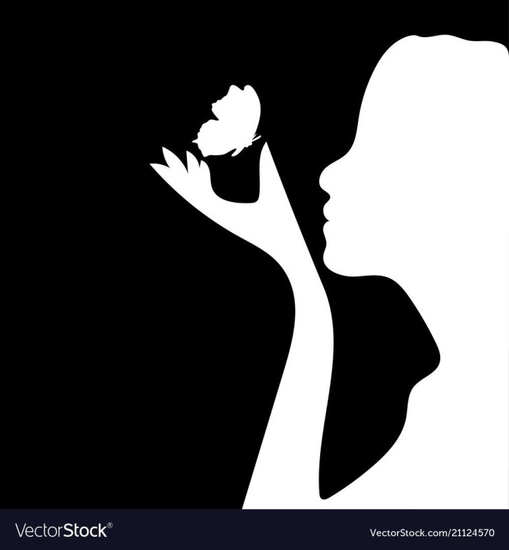 Силуэт лица девушки в профиль