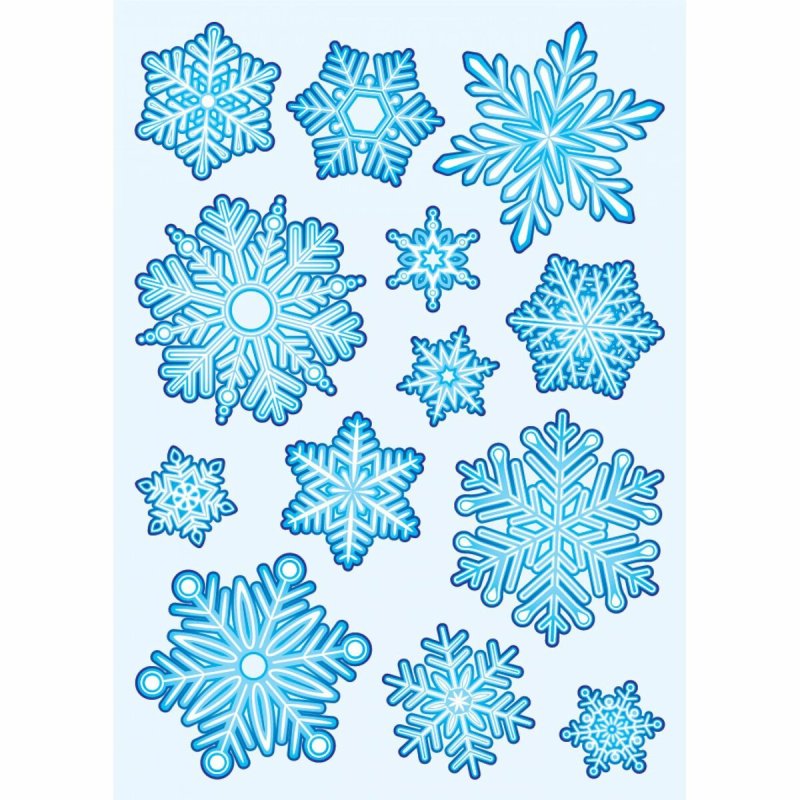 Снежинки голубые