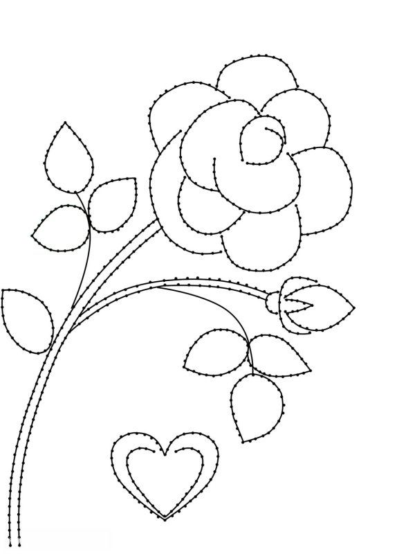 Трафарет для вышивания цветы