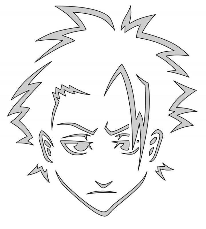 Рисунок трафарет аниме