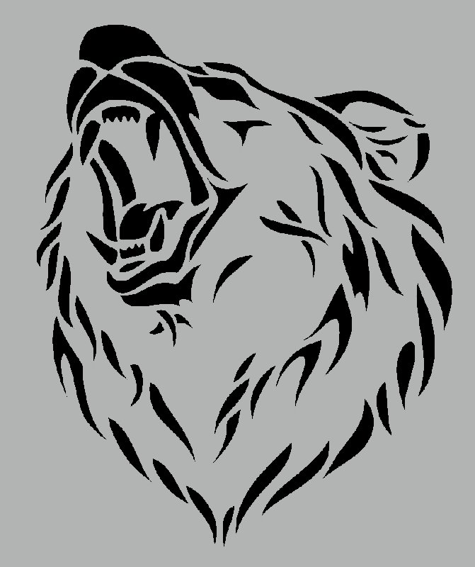 Трафарет для гравировки медведь