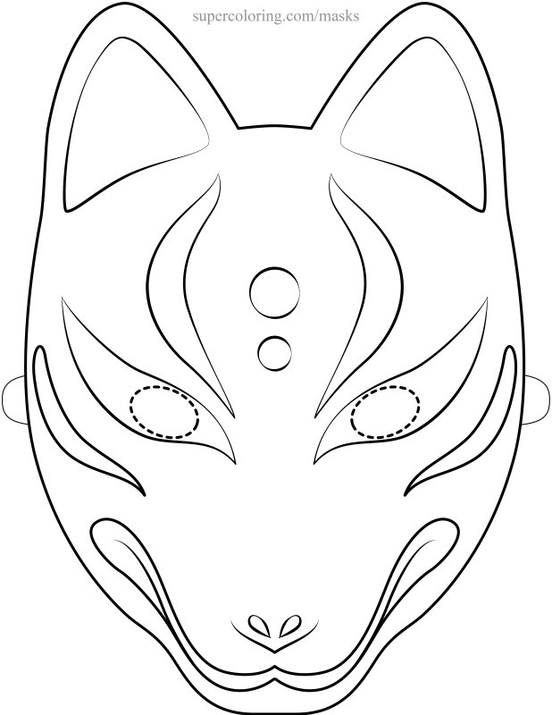 Маска Кицунэ шаблон