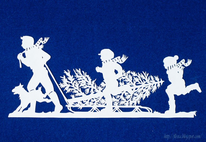 Силуэтное вырезание к новому году