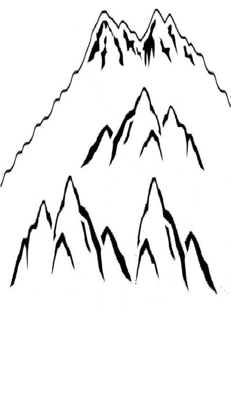 Горы на окна трафареты