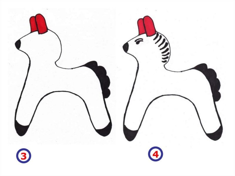 Глиняные игрушки Дымковская лошадка