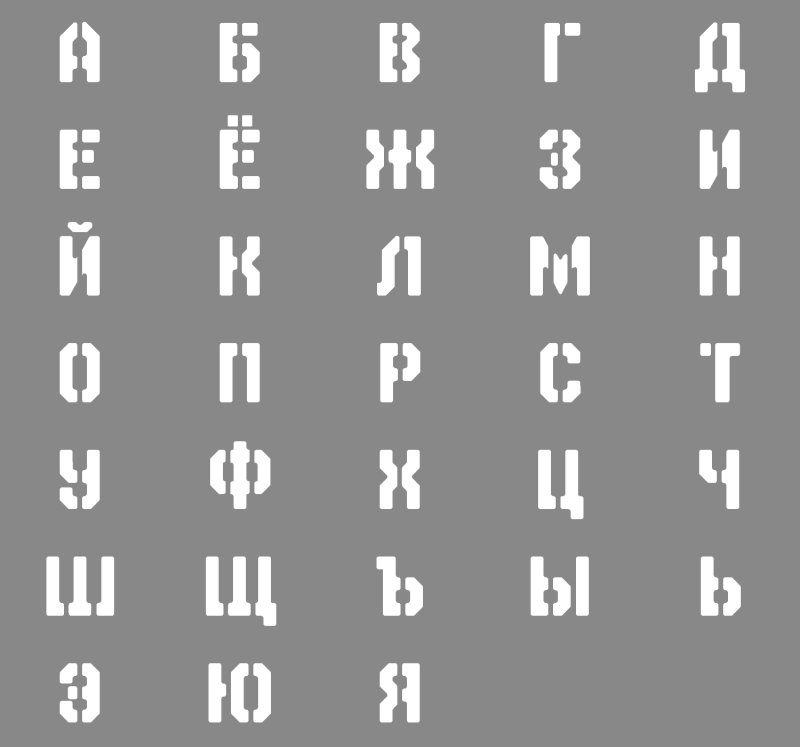 Алфавит трафарет