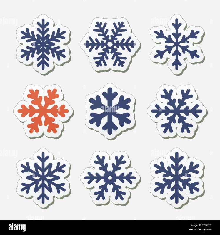 Набор снежинок для вырезания цветные
