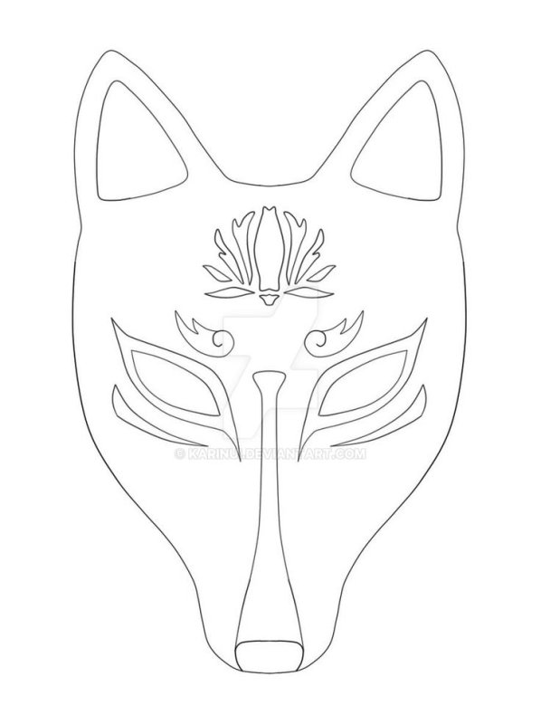 Японская маска лисы Кицунэ