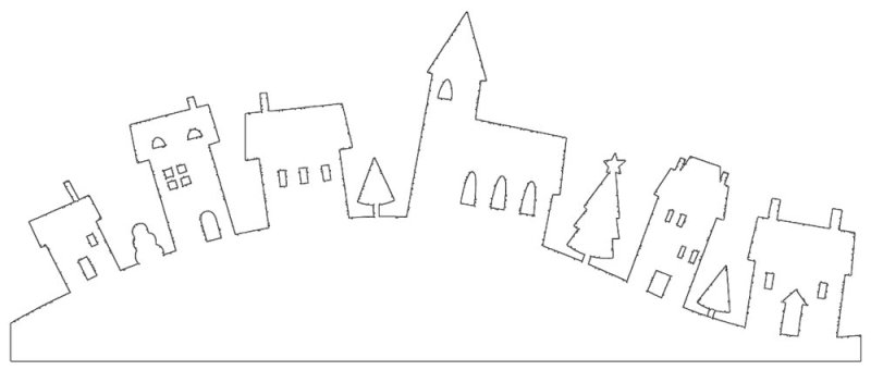 Трафарет на подоконник на новый год