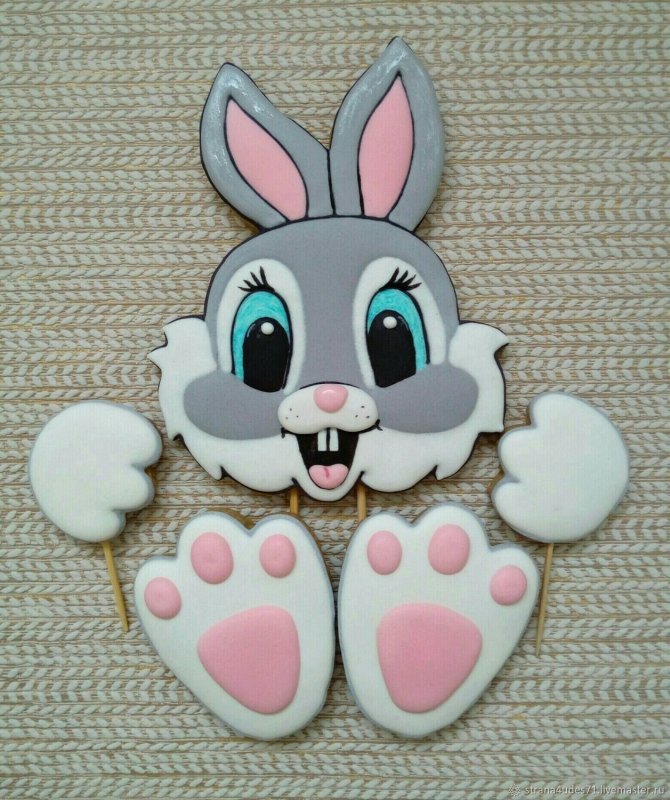 Пряничные топперы Зайка