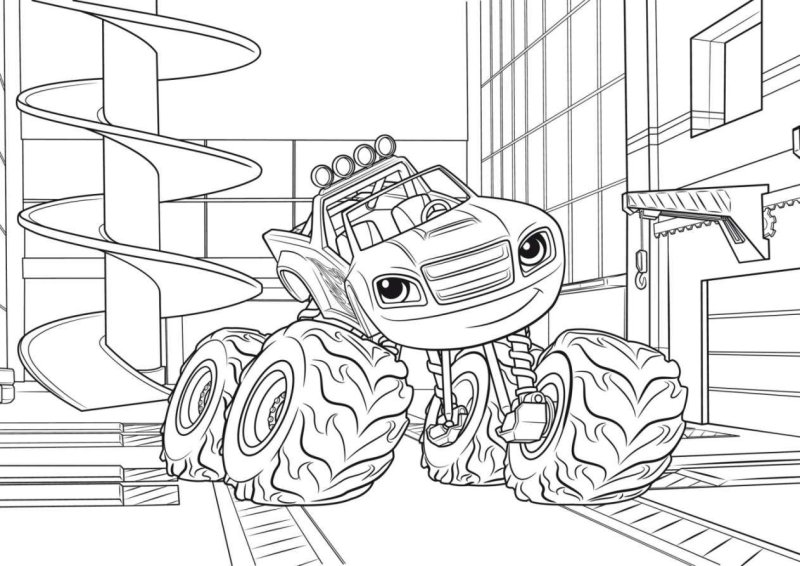 Раскраска Вспыш и чудо машинки Смельчак