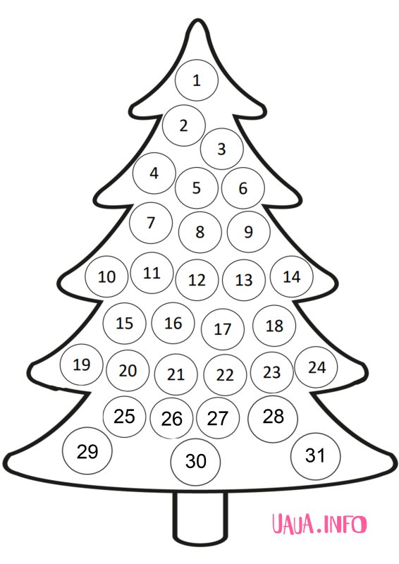 Елочка раскраска