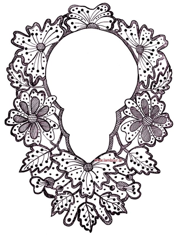 Вышивка Ришелье воротнички