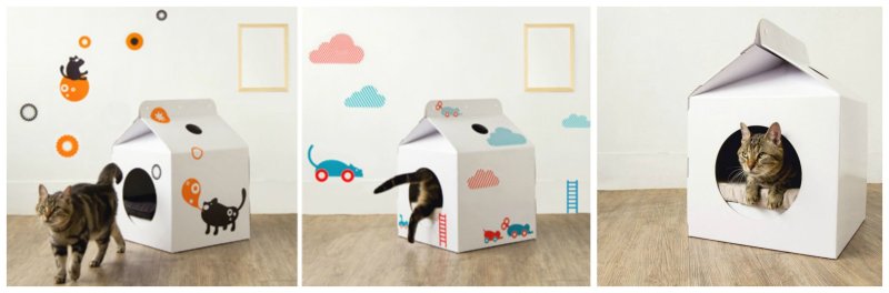 Кошкин дом из коробки