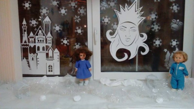 Украшения на окна Снежная Королева