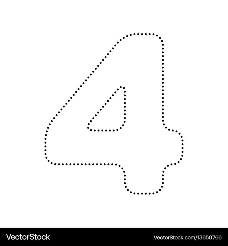 Цифра 4 шаблон для пряника