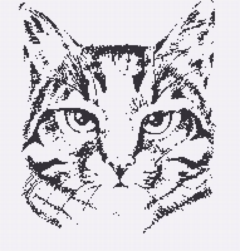 Вышивка гладью кот