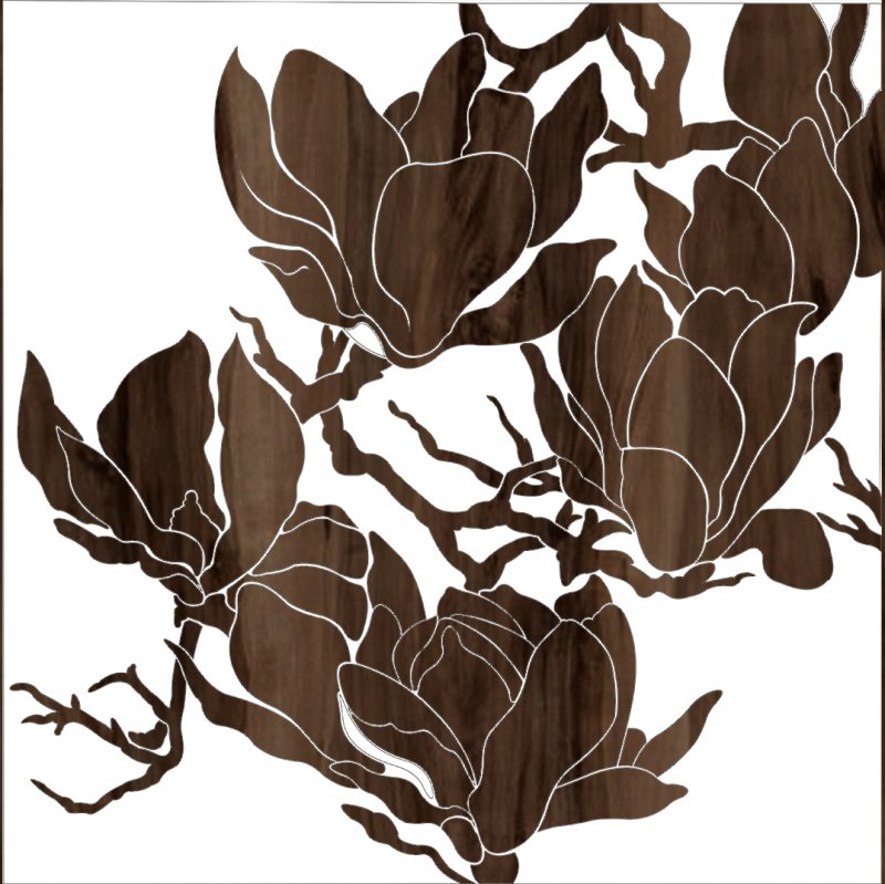 Цветок магнолии трафарет