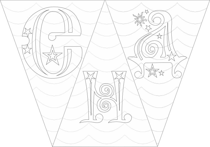 Вытынанки на окна гирлянда флажки