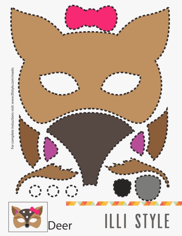 Маска детская из фетра выкройка