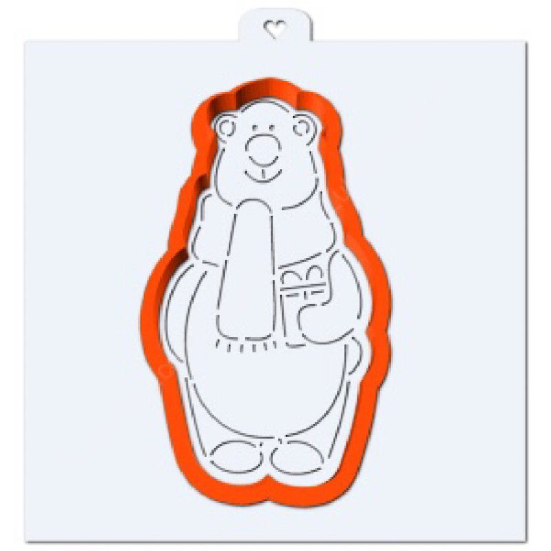 Трафарет медведя для пряника