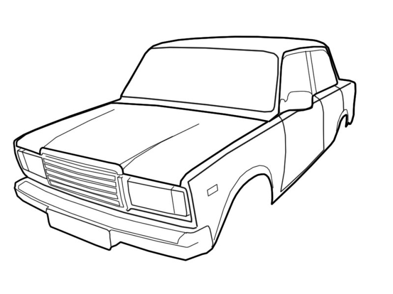 Разукрашки машинки Лада 2107