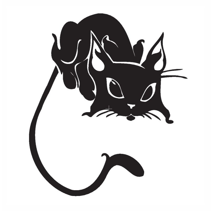 Монохромная вышивка крестом кошки