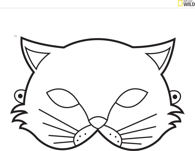 Маска кота раскраска