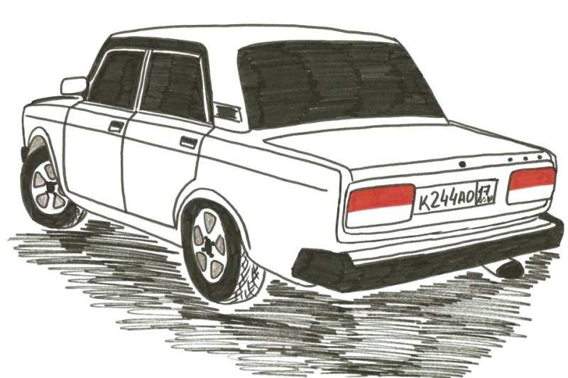 ВАЗ 2106 рисунок сбоку