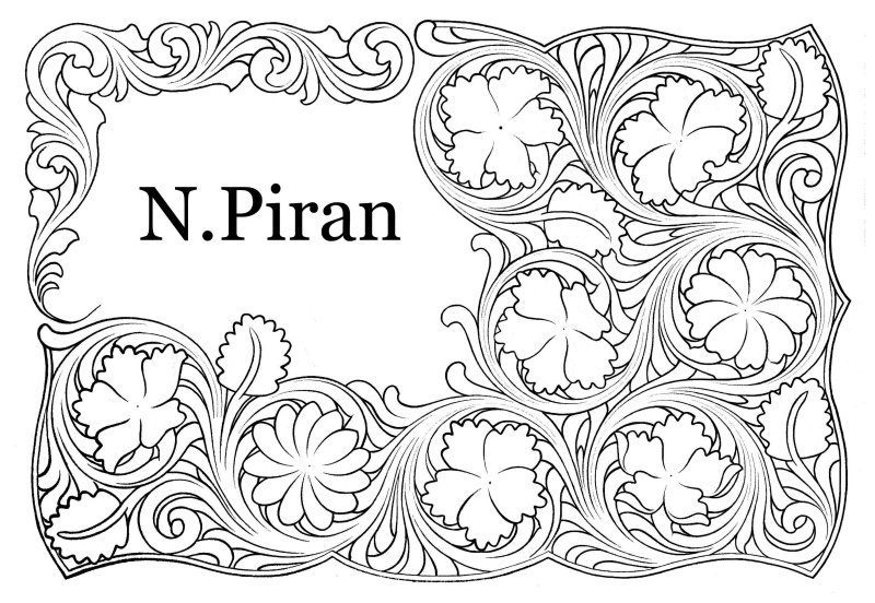 Рисунки в стиле Шеридан для тиснения на коже