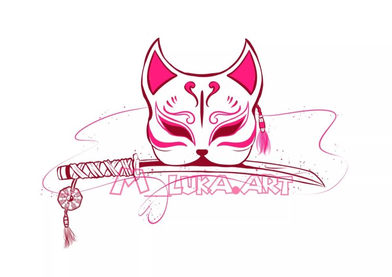 Маска Кицунэ вектор