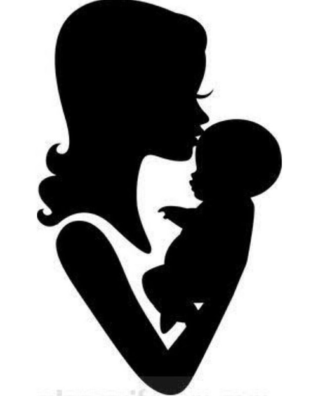 Трафарет мама с ребенком