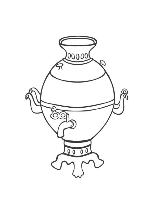 Тульский самовар разукрашка