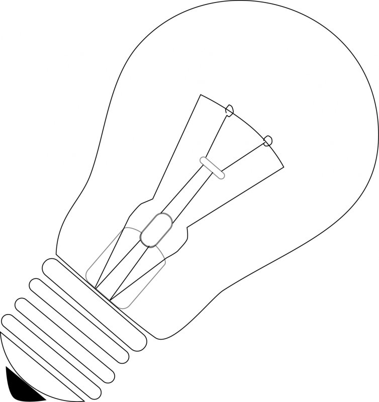 Лампочка трафарет для детей