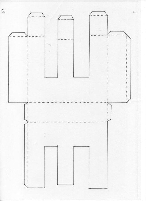 Развертка объемной буквы д