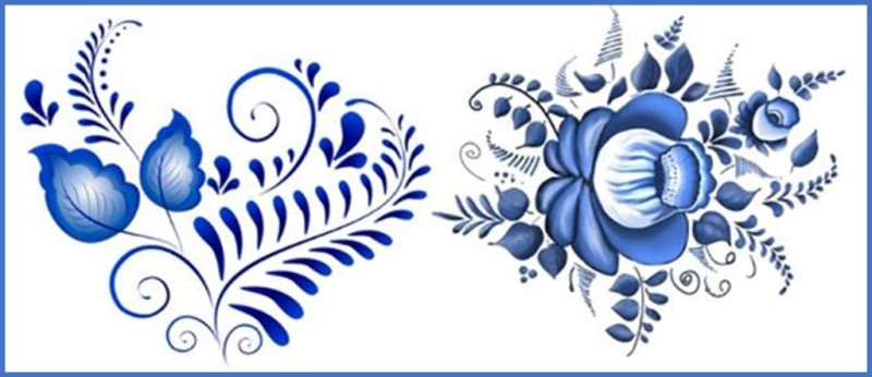 Гжельская роспись узоры для начинающих