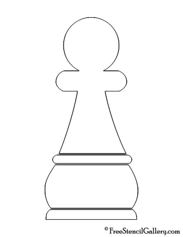 Шахматная фигура ферзь контур